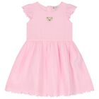 Younger Girls Pink Teddy Dress, 1, hi-res