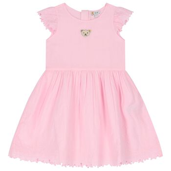 Younger Girls Pink Teddy Dress
