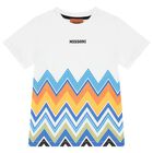 Boys White Zig Zag T-Shirt, 1, hi-res