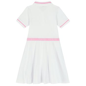 Girls White Logo Polo Dress