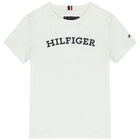 Boys White Logo T-Shirt, 3, hi-res