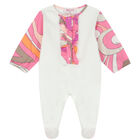 Baby Girls Ivory & Pink Marmo Babygrow Set, 1, hi-res
