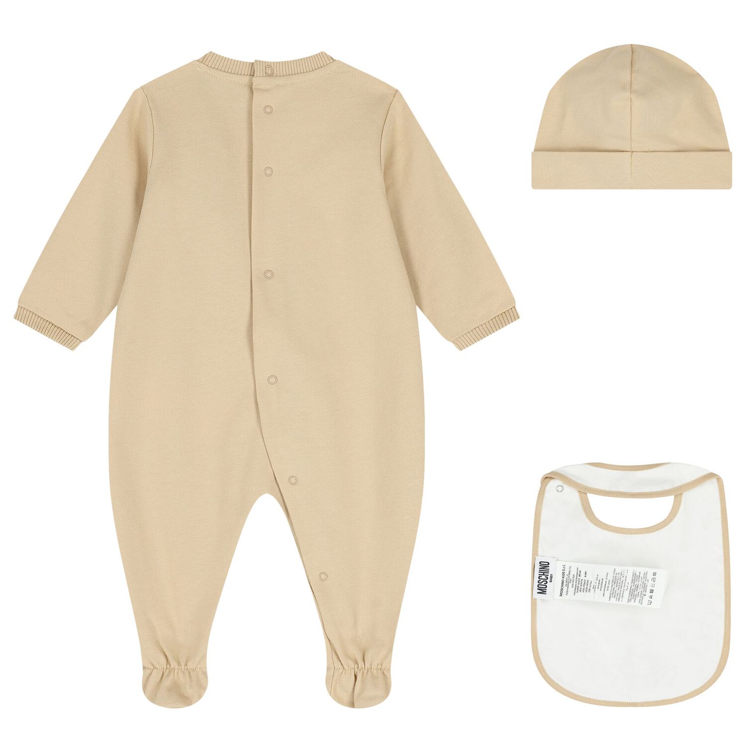 Beige Teddy Bear Logo Babygrow Gift Set, 2, hi-res