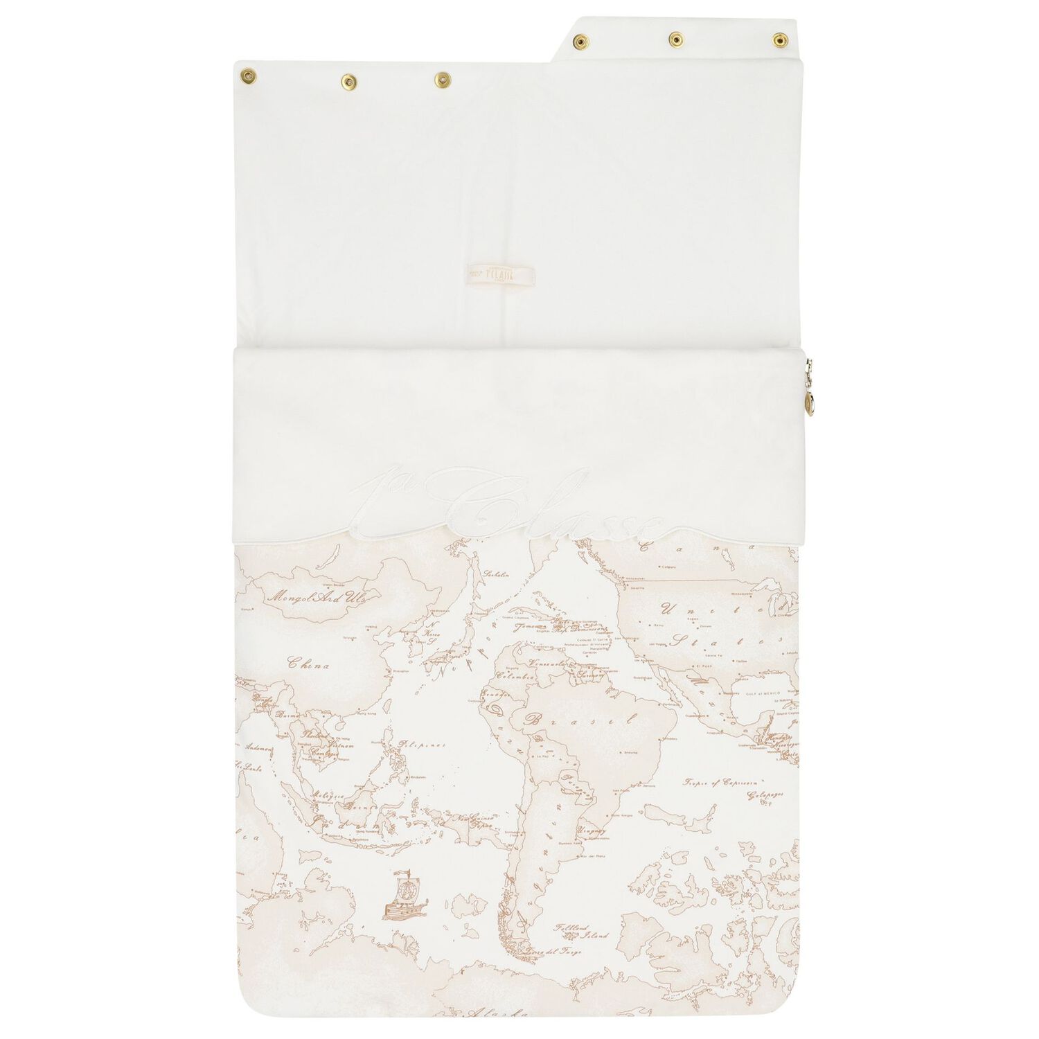 Ivory & Beige Geo Map Baby Nest, 1, hi-res