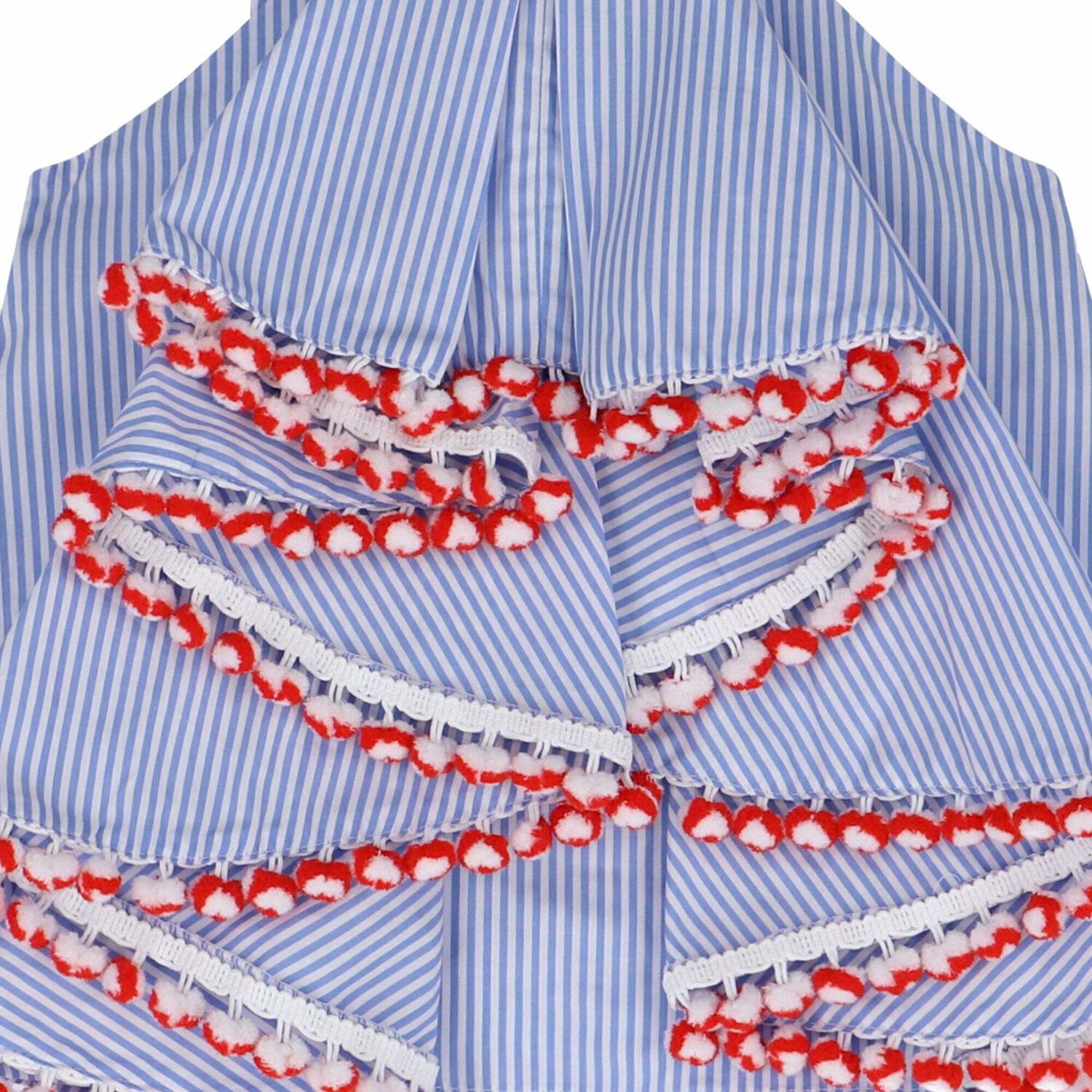 Girls Blue & White Sleeveless Top, 1, hi-res image number null