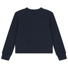 Girls Navy Blue Logo Sweatshirt, 1, hi-res