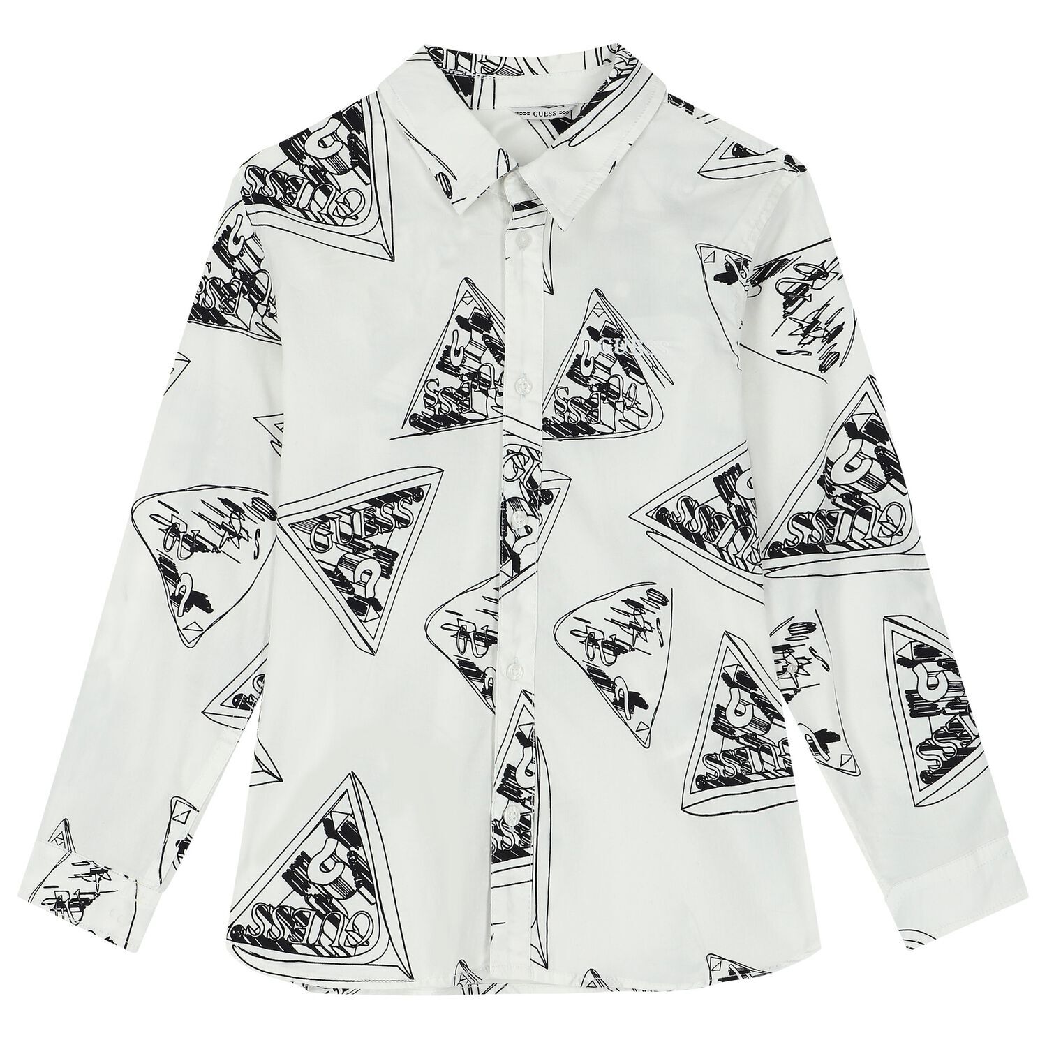 Boys White Logo Shirt, 1, hi-res image number null