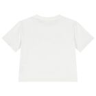 Girls White Teddy Bear Logo T-Shirt, 1, hi-res