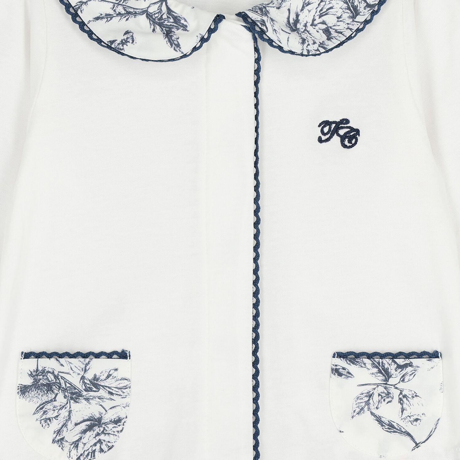 Baby Boys White & Navy Blue Babygrow, 2, hi-res