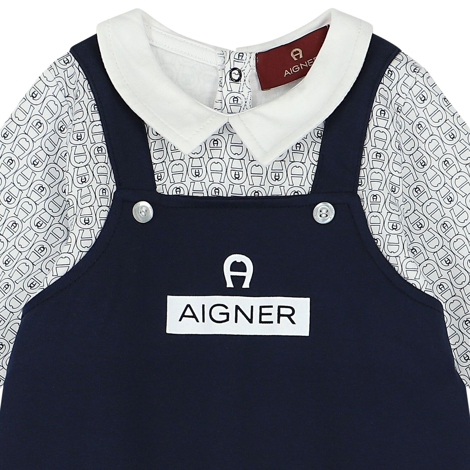 Baby Boys Navy & Blue Logo Babygrow, 1, hi-res