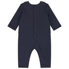 Baby Boys Navy Blue Suit Romper, 1, hi-res