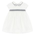 Baby Girls White Smocked Dress, 1, hi-res