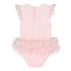 Baby Girls Pink Teddy Bear Bodysuit Dress Set, 2, hi-res