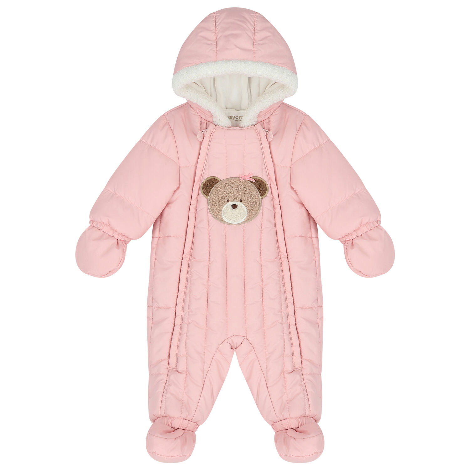 Baby Girls Pink Snowsuit, 1, hi-res image number null