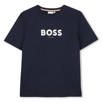 Boys Navy Blue Logo T-Shirt