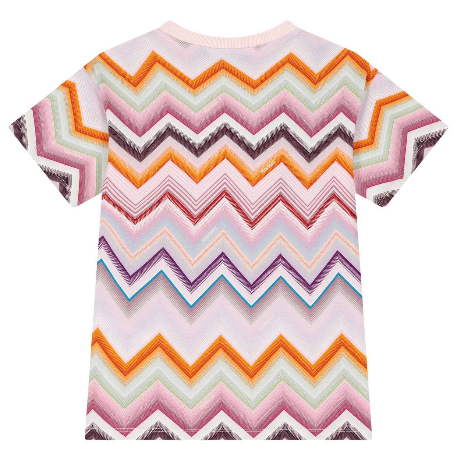 Girl Multi-Coloured Zig Zag T-Shirt, 1, hi-res
