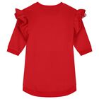 Girls Red Logo Bag Ruffled Dress, 1, hi-res