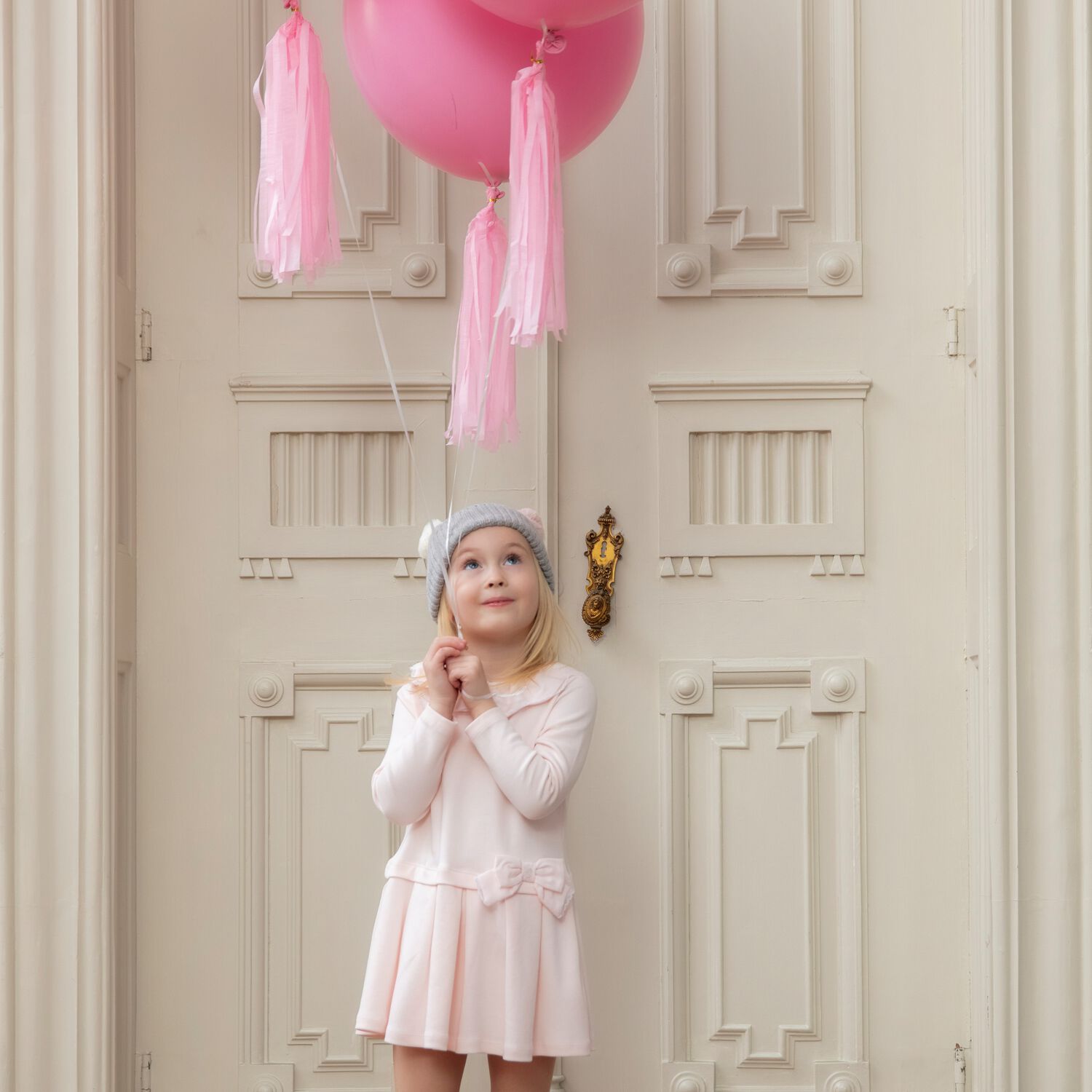 Girls Pink Ruffled Dress, 1, hi-res