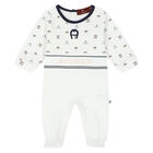 White Logo Babygrow, 1, hi-res