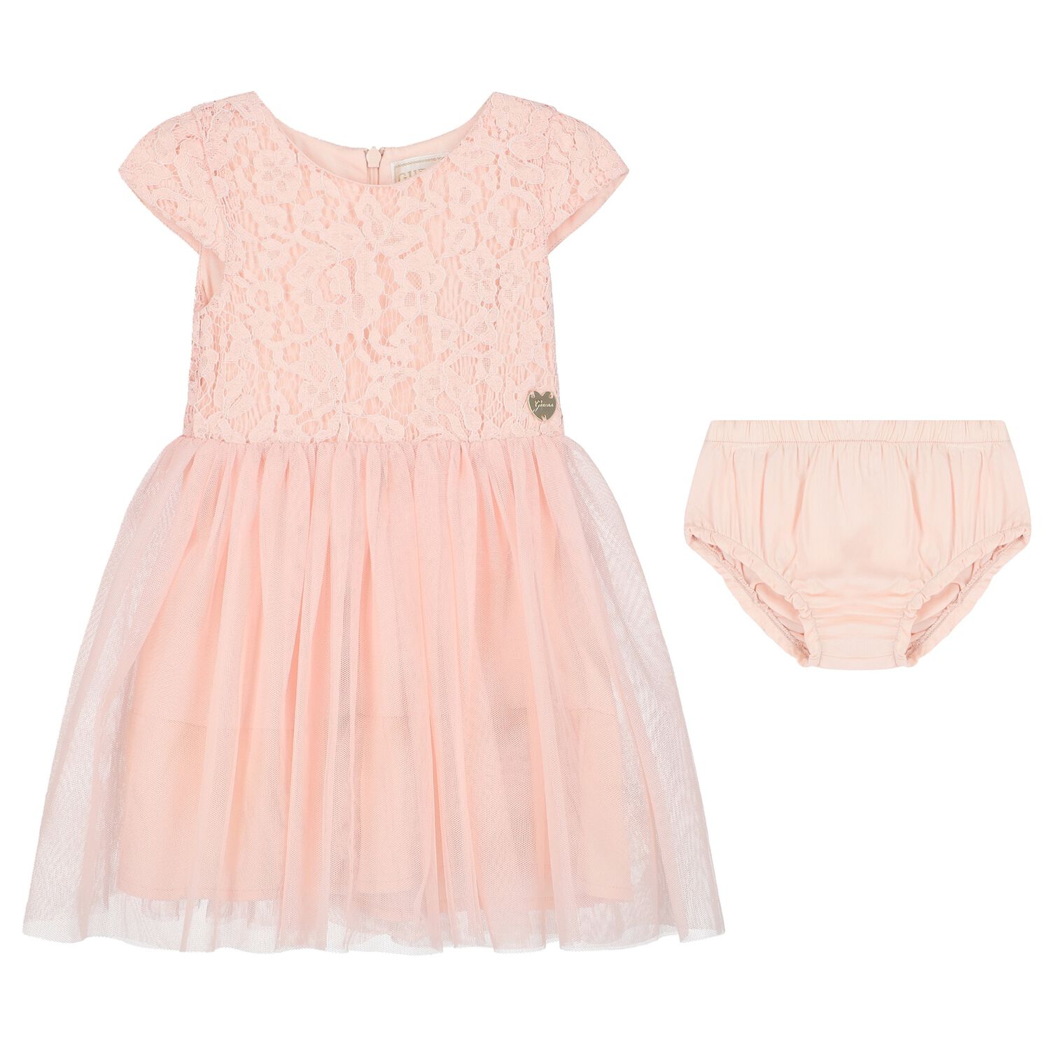 Younger Girls Pink Lace Dress Set, 1, hi-res image number null