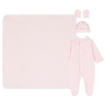 Baby Girls Pink & White Babygrow Gift Set