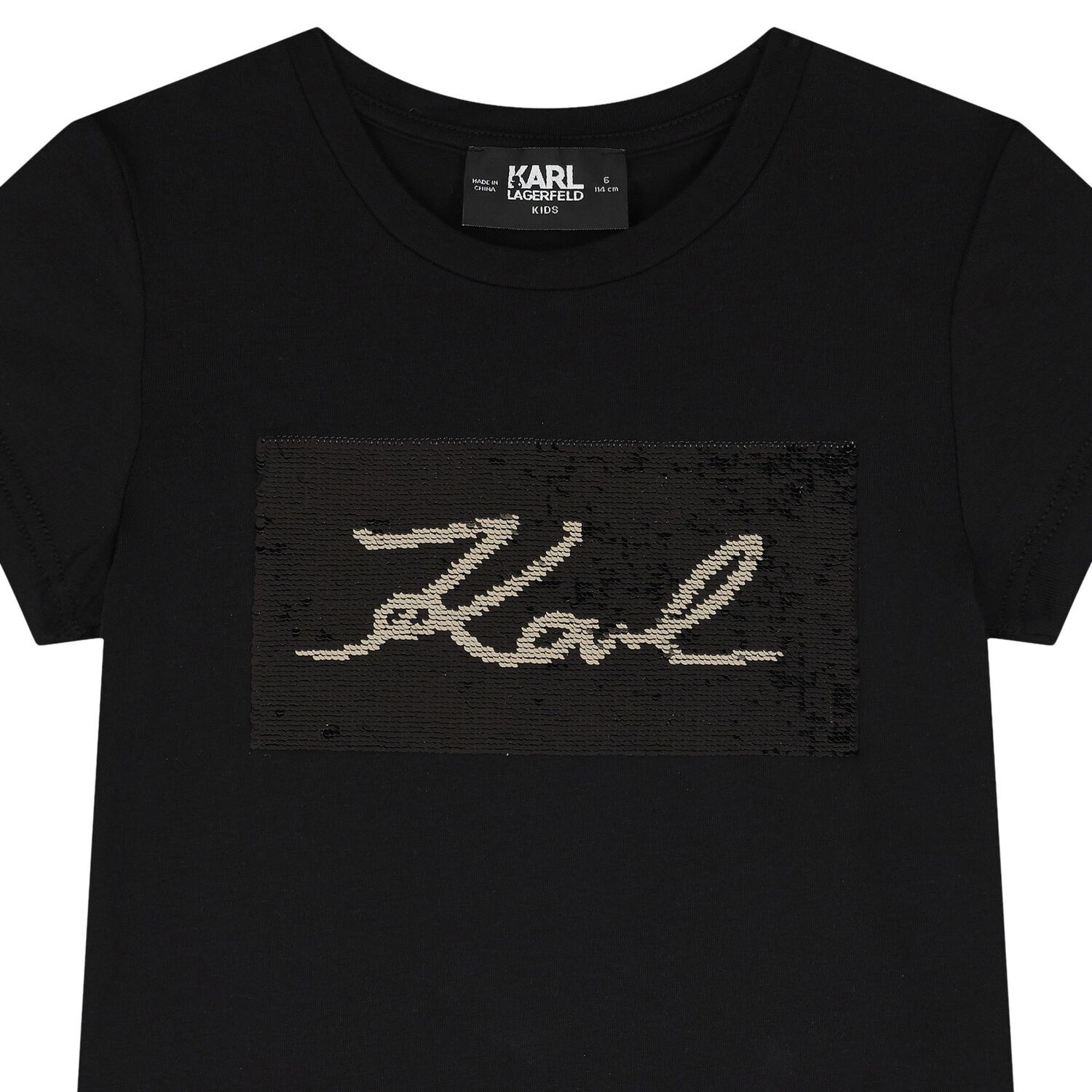 Girls Black Logo T-Shirt, 1, hi-res