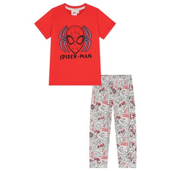 Boys Red & Grey Spiderman Pyjamas