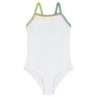 Girls White Swimsuit, 1, hi-res