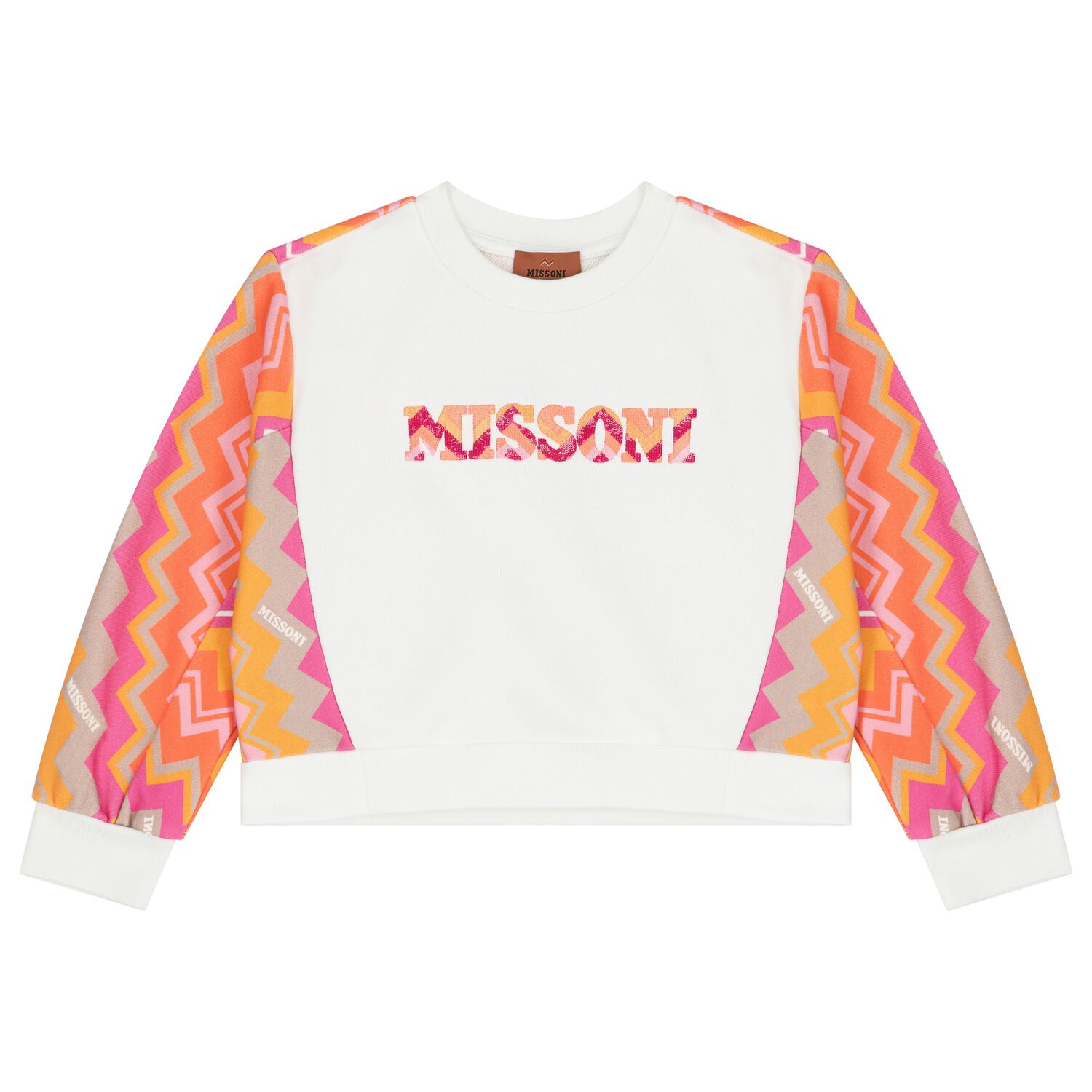 Girls White Logo Sweatshirt, 1, hi-res