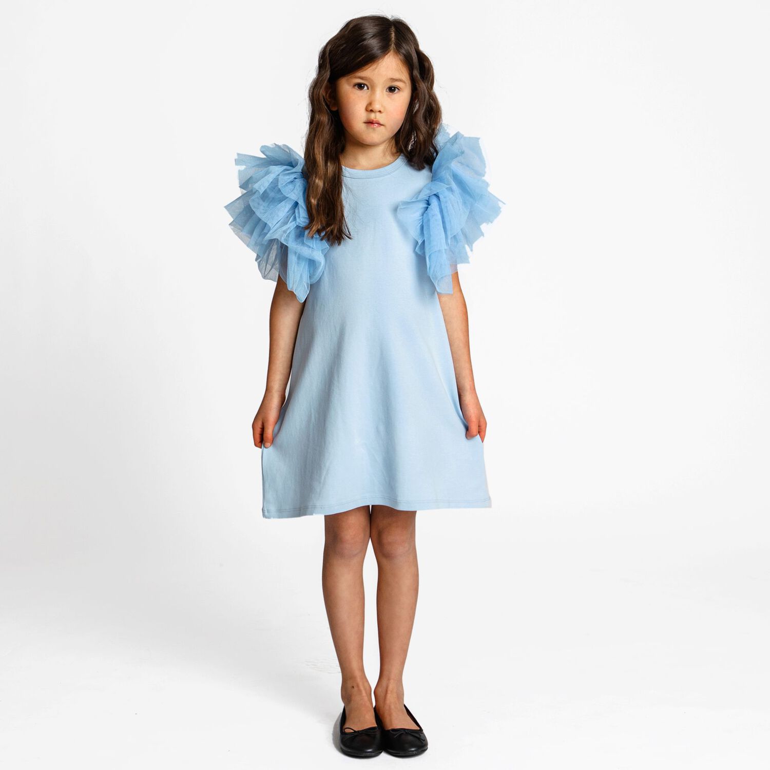 Girls Blue Tulle Dress, 2, hi-res