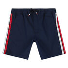 Boys Navy Logo Shorts, 1, hi-res