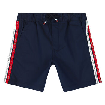 Boys Navy Logo Shorts