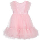 Girls Pink Tulle Dress, 1, hi-res