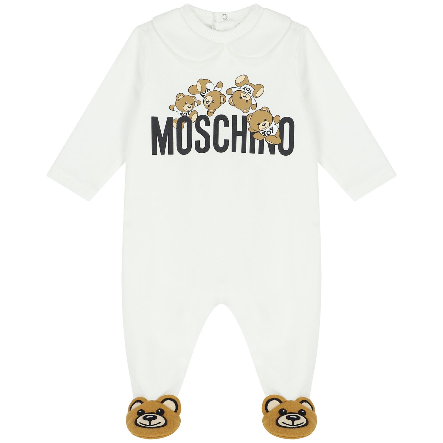 White Teddy Bear Logo Babygrow, 1, hi-res image number null