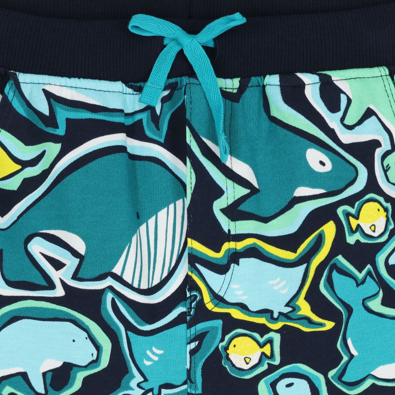 Boys Multi-Coloured Whale Shorts, 1, hi-res