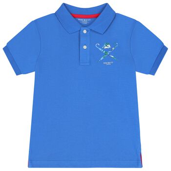 Boys Blue Logo Polo Shirt