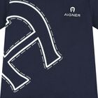 Younger Boys Navy Blue Logo T-Shirt , 3, hi-res