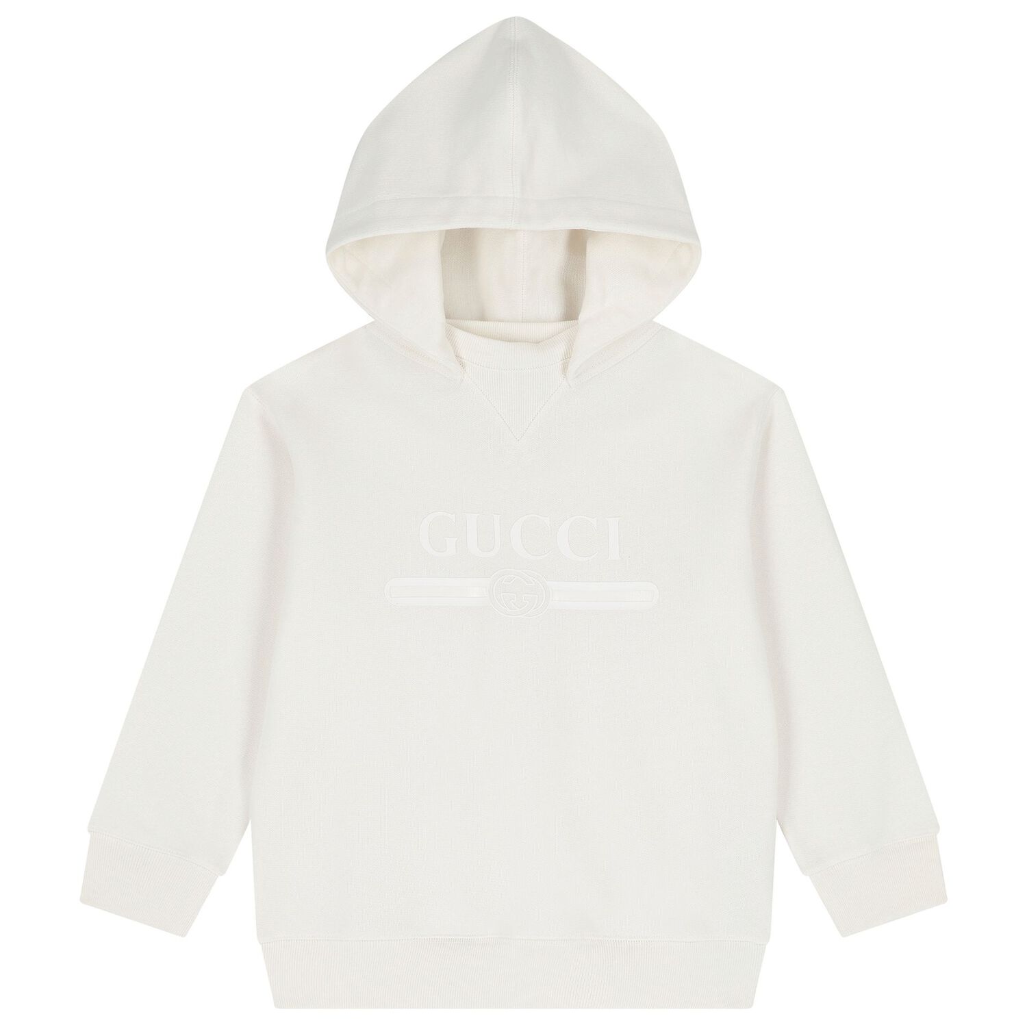 Boys Ivory Logo Hooded Top, 1, hi-res