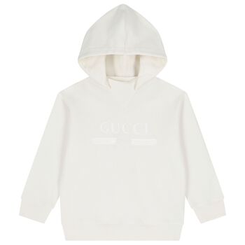 Boys Ivory Logo Hooded Top