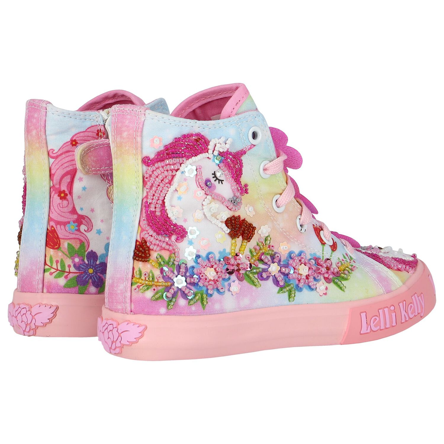Girls Multi-Colored Unicorn Trainers, 1, hi-res image number null