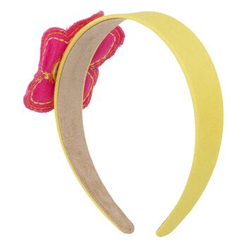 Girls Yellow & Pink Flower Headband