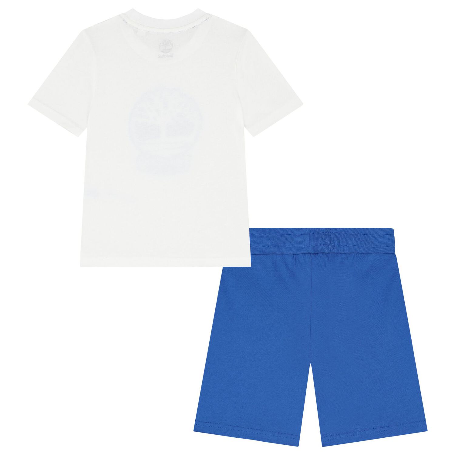 Boys White & Blue Logo Shorts Set, 1, hi-res