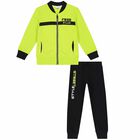 Boys Black & Neon Green Tracksuit, 2, hi-res