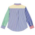 Boys Multi-Coloured Striped Logo Shirt, 1, hi-res