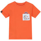 Younger Boys Orange, Navy & Ivory Shorts Set, 1, hi-res