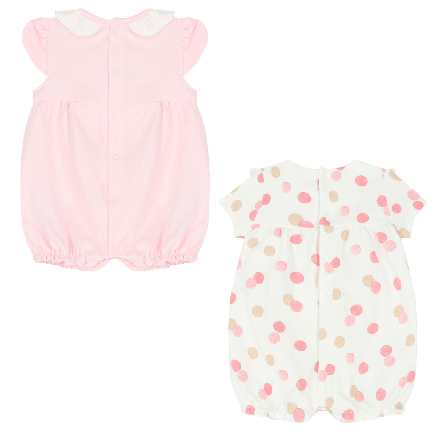 Baby Girls Pink & White Rompers (2 Pack), 2, hi-res