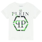 Boys White Logo T-Shirt, 2, hi-res