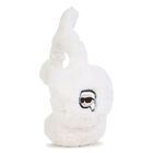 Girls White Faux Fur Earmuffs, 1, hi-res