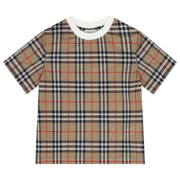 Beige Check T-Shirt