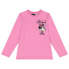 Girls Pink Minnie Mouse Long Sleeve Top, 1, hi-res